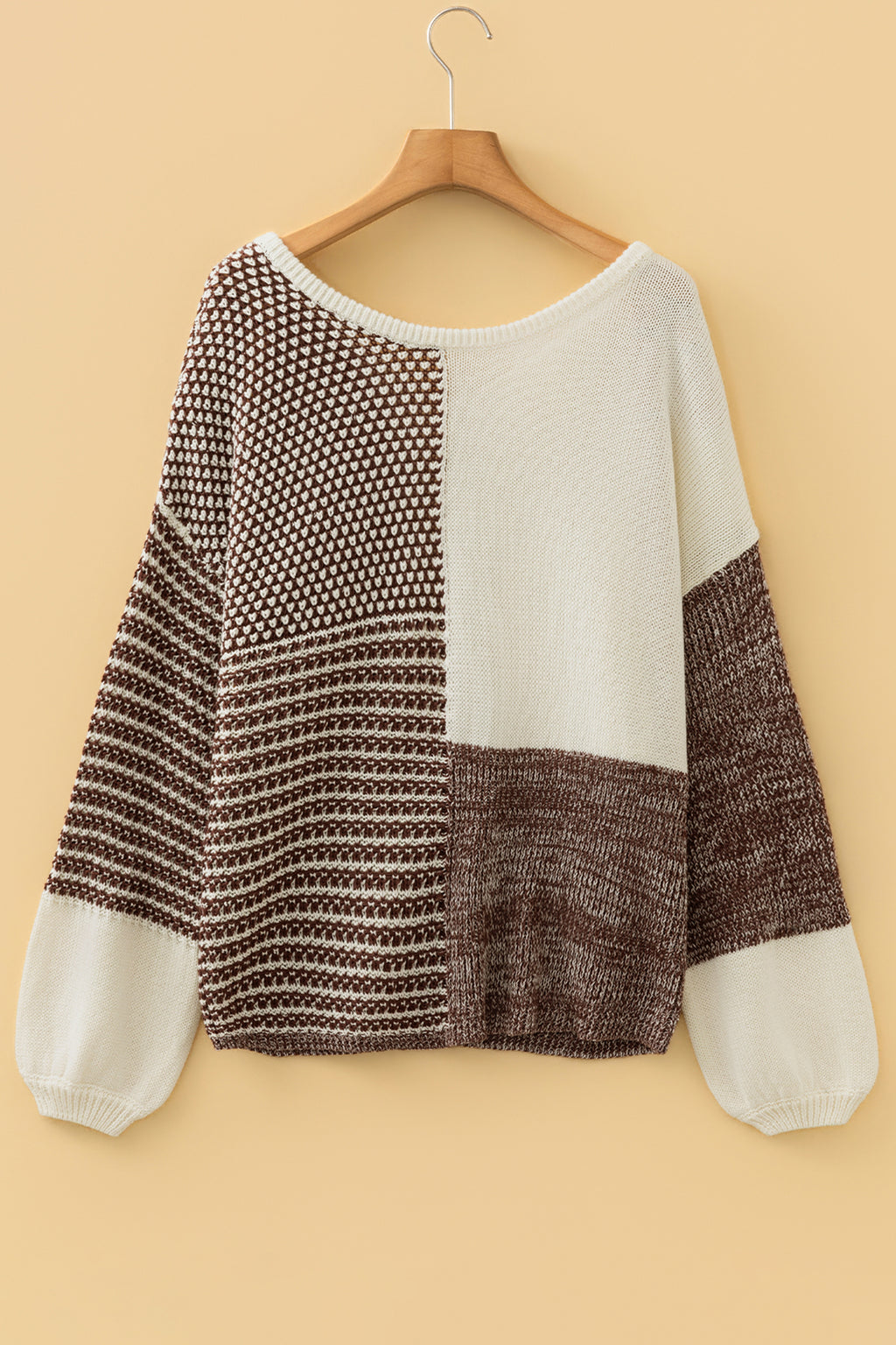 Dark Khaki Color Block Sweater