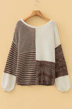 Dark Khaki Color Block Sweater