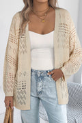 Smoke Gray Knit Open Front Cardigan