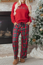 Red Plaid Christmas Lounge Set