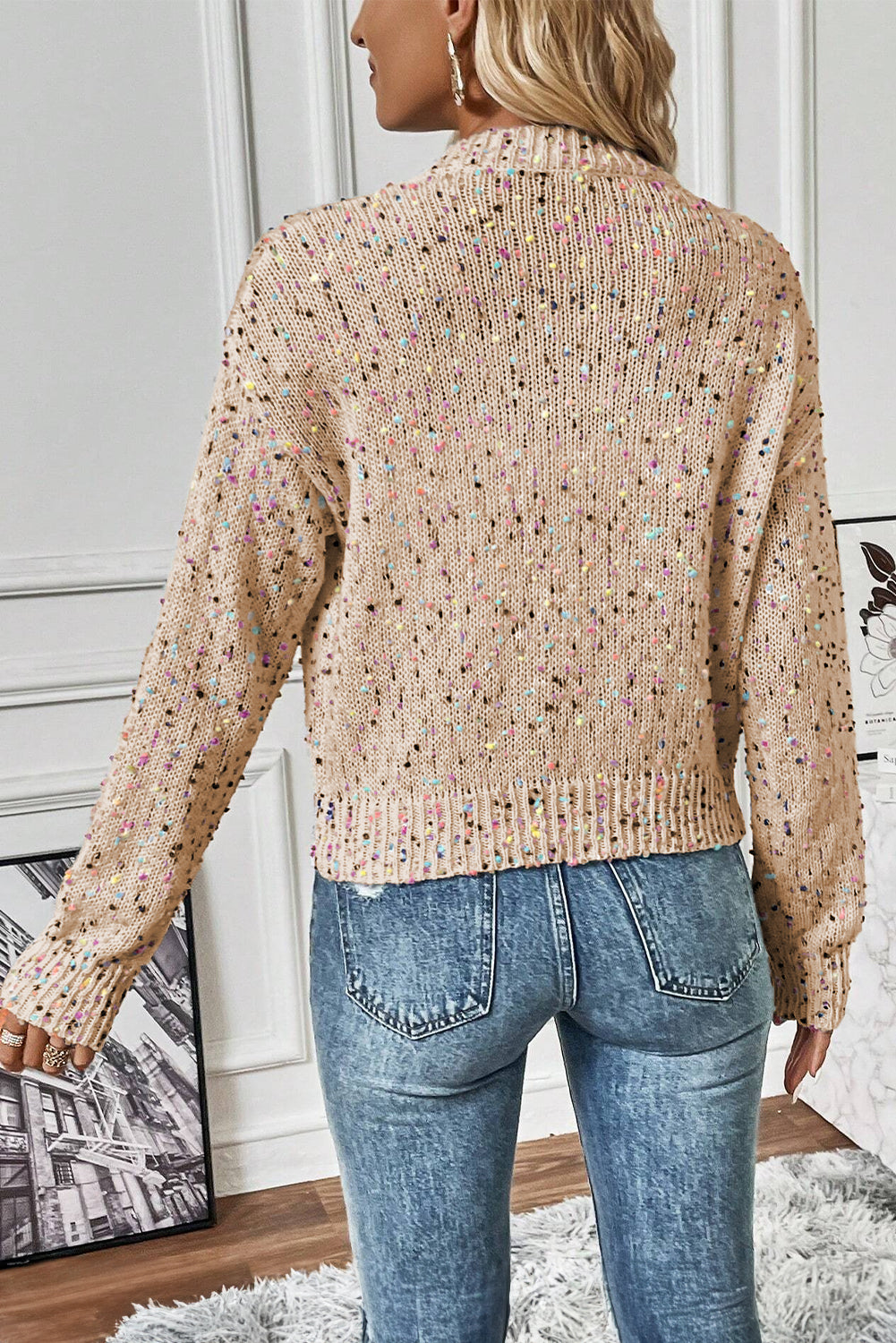 Aruba Blue Rhinestone Sweater Cardigan
