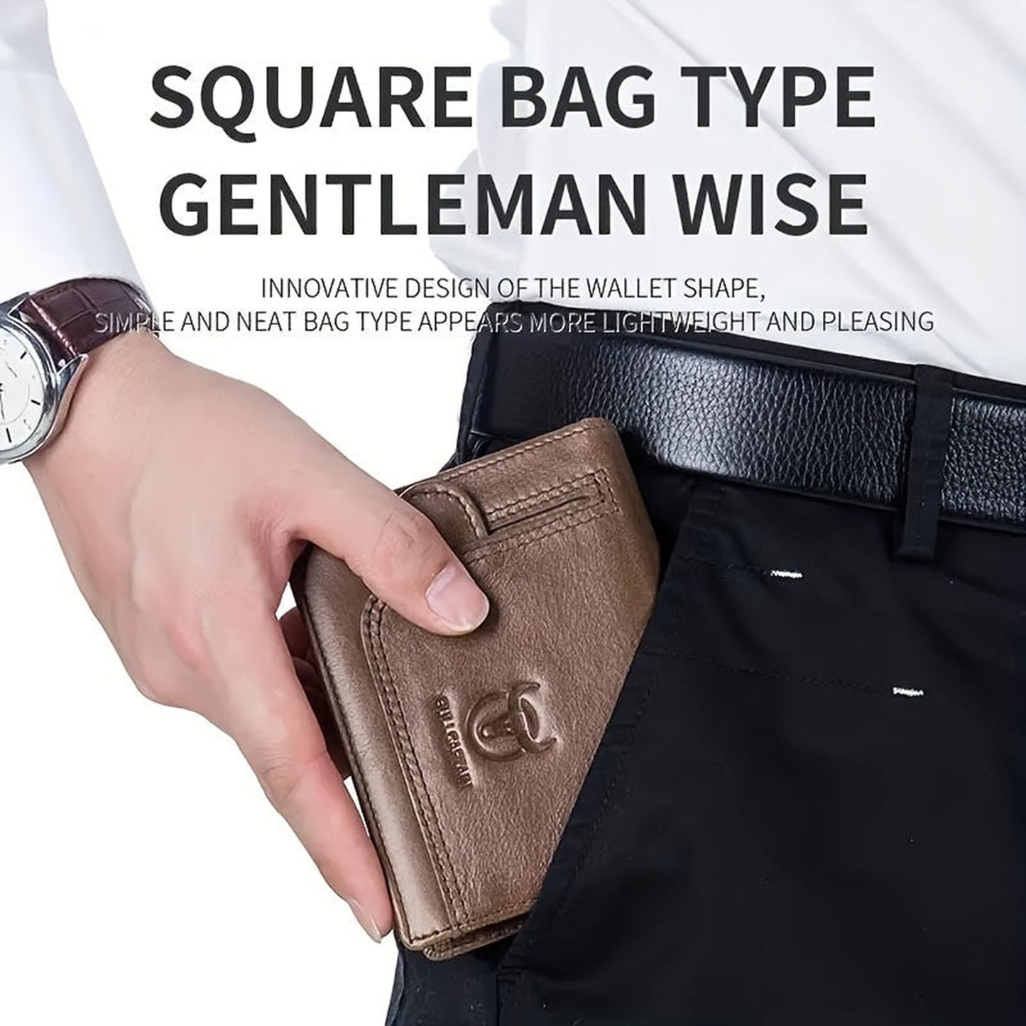 Mens Genuine Leather Wallet Gift Set