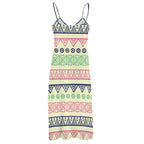 Sling Ankle Long Dress Geometric Design Women'S Summer Dress