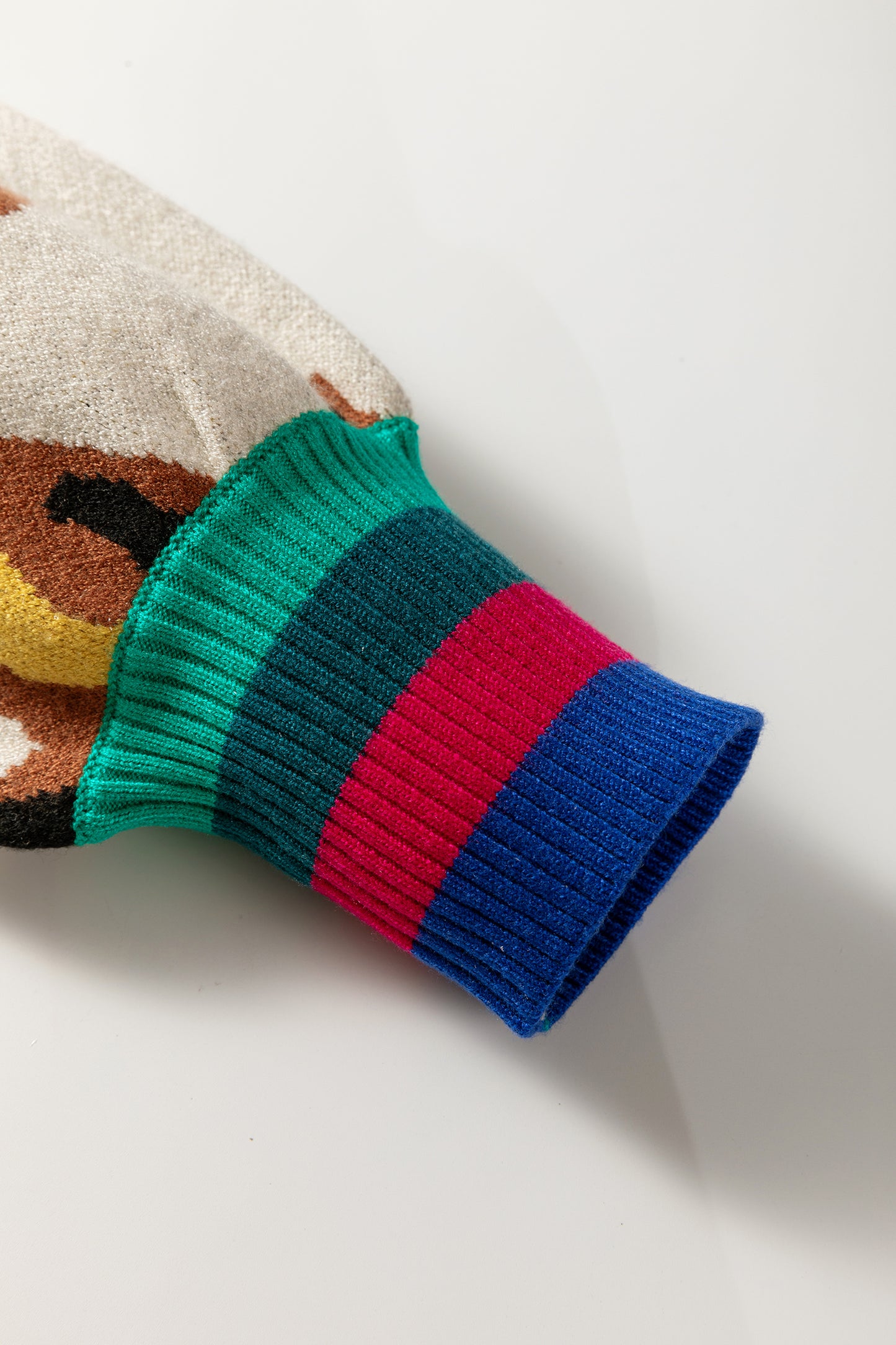 Apricot Animal Print Knit Sweater