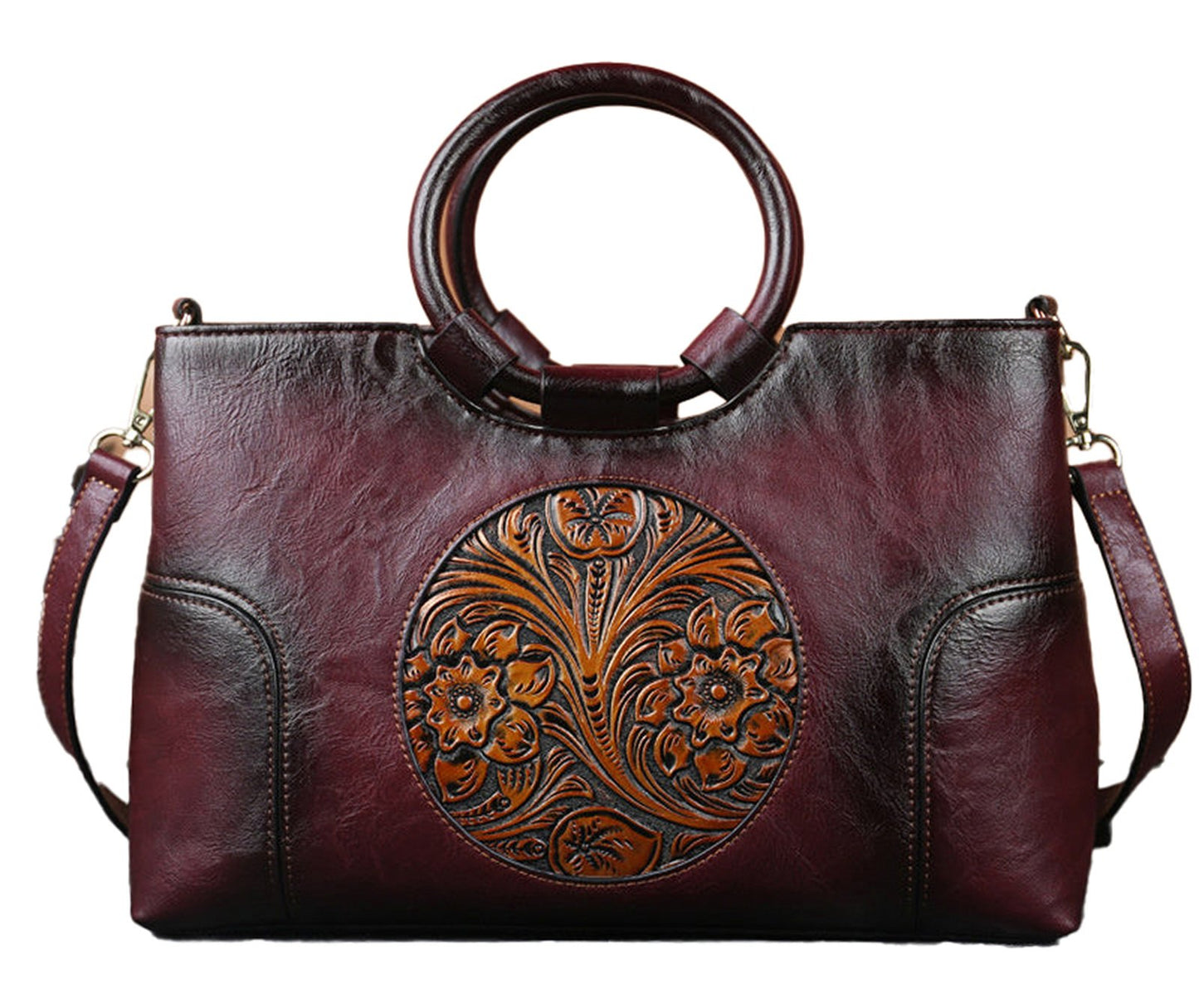 Vintage Flower Embossed Tote Bag