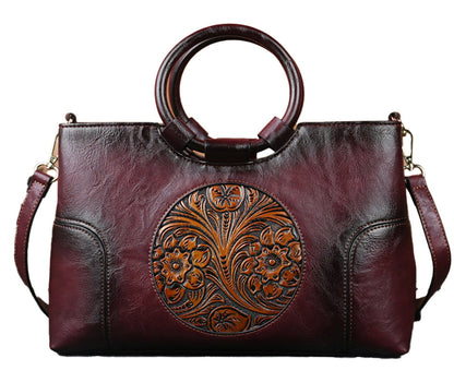 Vintage Flower Embossed Tote Bag