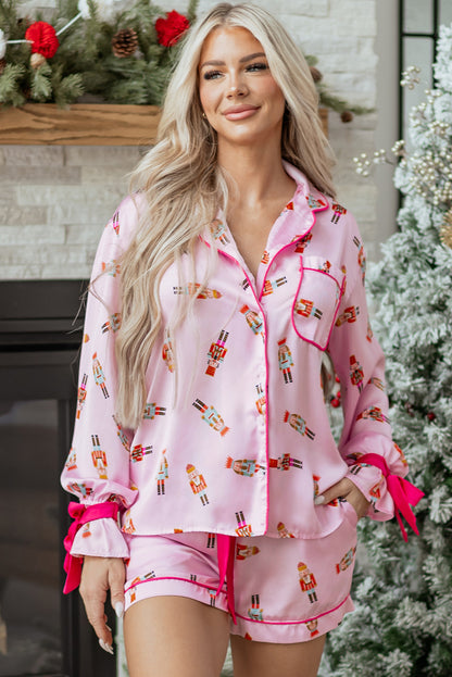 Pink Nutcracker Pajama Set For Cozy Nights