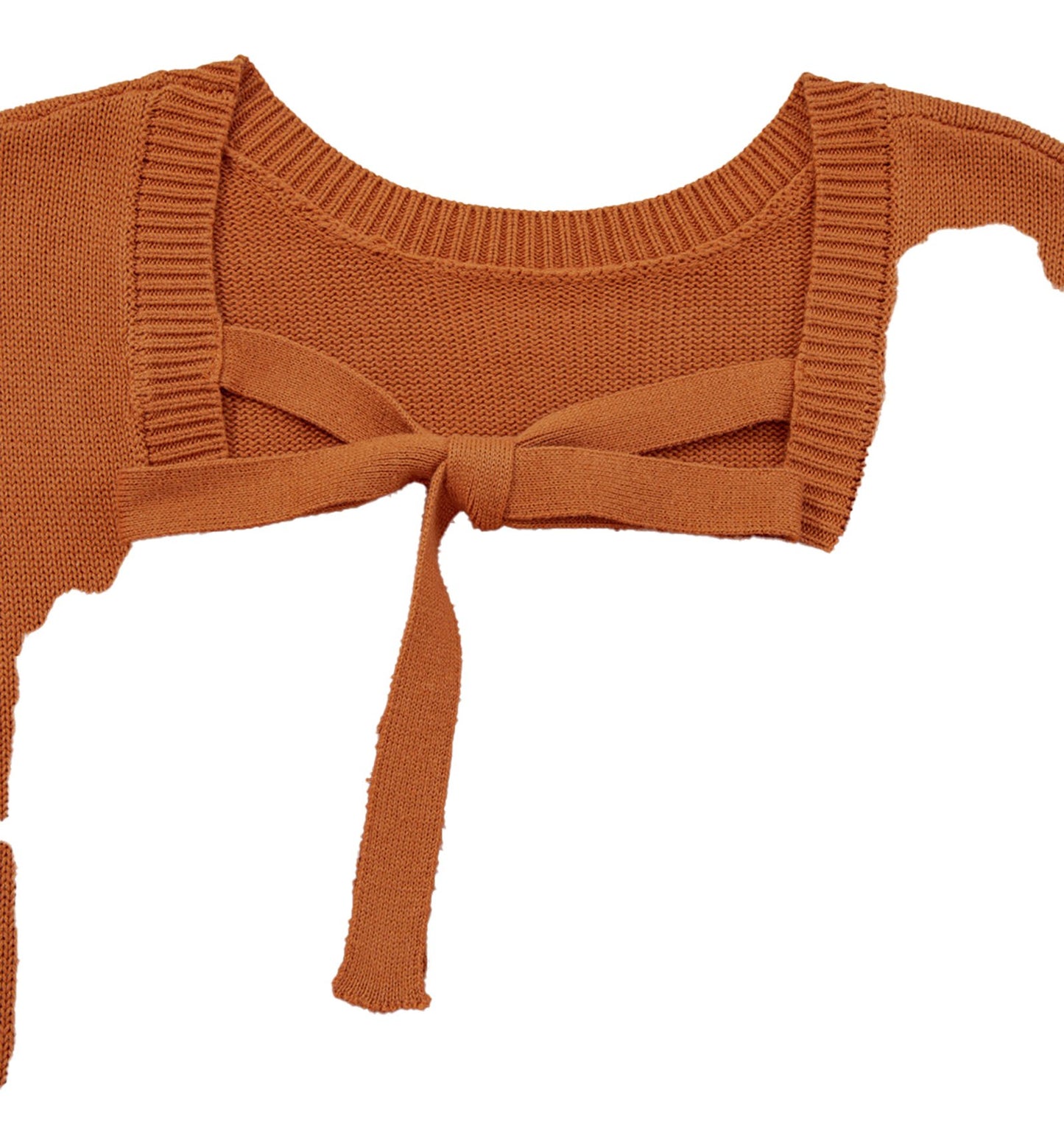 Gold Flame Ribbed Trim Sweater