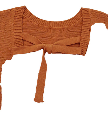 Gold Flame Ribbed Trim Sweater