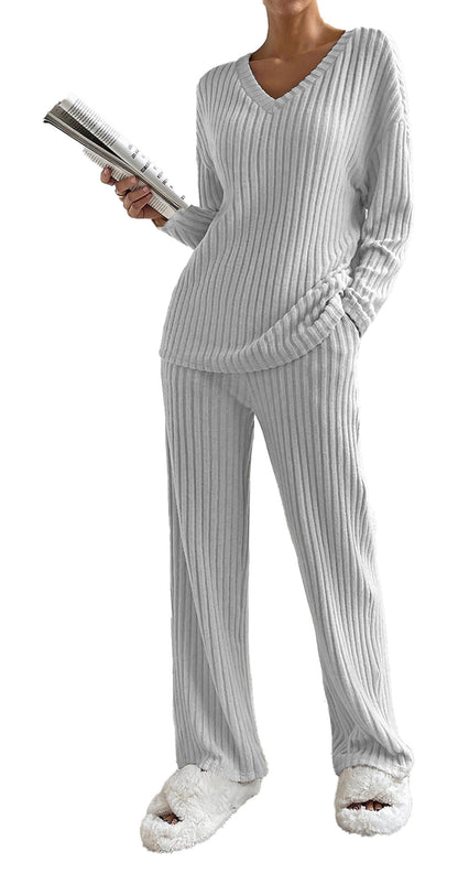 Khaki Ribbed Knit Two Piece Outfit