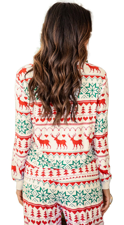 White Christmas Lounge Set Pajama Set