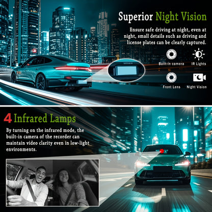 1080p Dual Camera Dash Cam With Memory Card