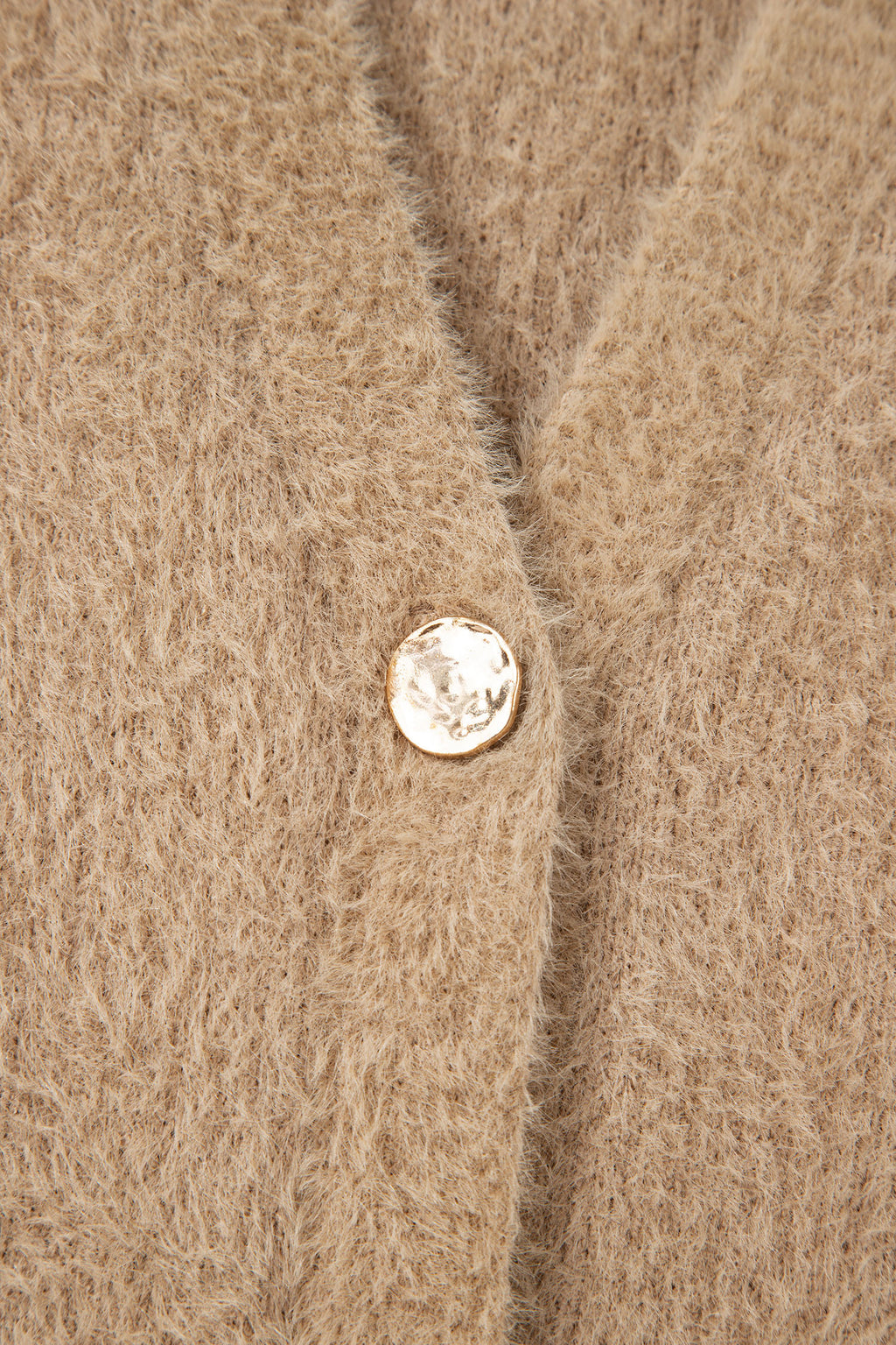 Dear-Lover Smoke Gray Fuzzy Cardigan For Cozy Style