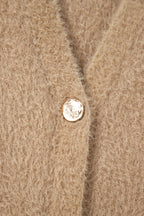 Dear-Lover Smoke Gray Fuzzy Cardigan For Cozy Style