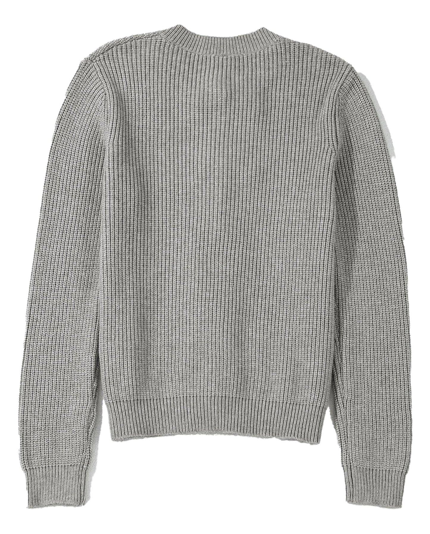 Gray Ribbed Knit Cardigan For Women