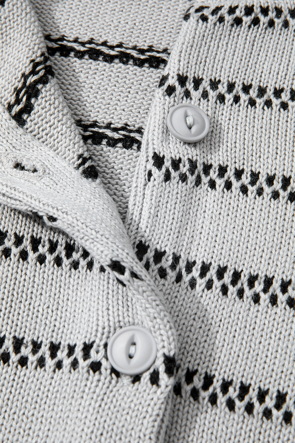 Gray Stripe Button Front Cardigan