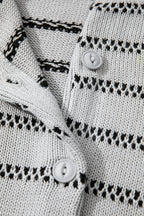 Gray Stripe Button Front Cardigan