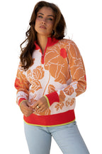Khaki Floral Pullover Sweater