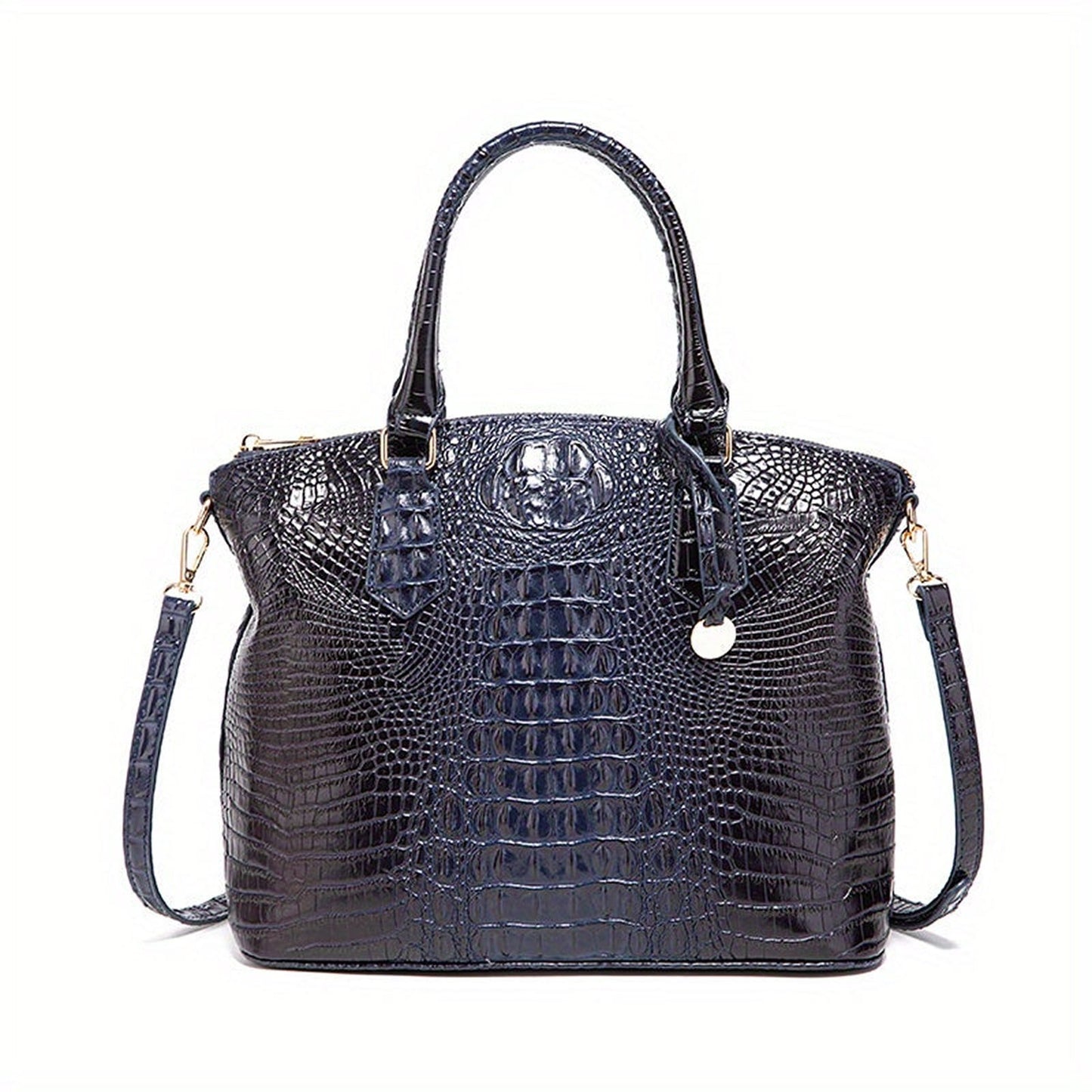 Crocodile Embossed Womens Handbag Chic Satchel