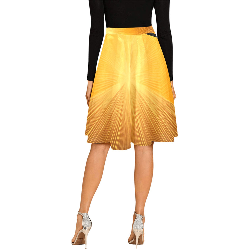 Radiant Sunburst Pleated Midi Skirt – Chic & Flowy