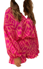 Rose Western Aztec Print Pajama Set