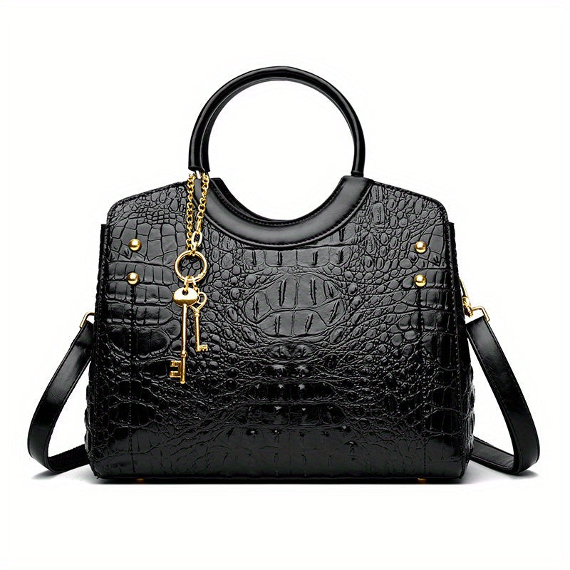 Luxury Crocodile Pattern Handbag Satchel