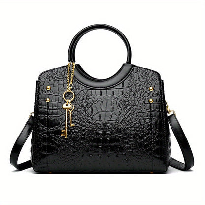 Luxury Crocodile Pattern Handbag Satchel