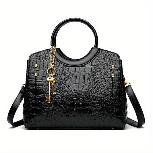 Luxury Crocodile Pattern Handbag Satchel
