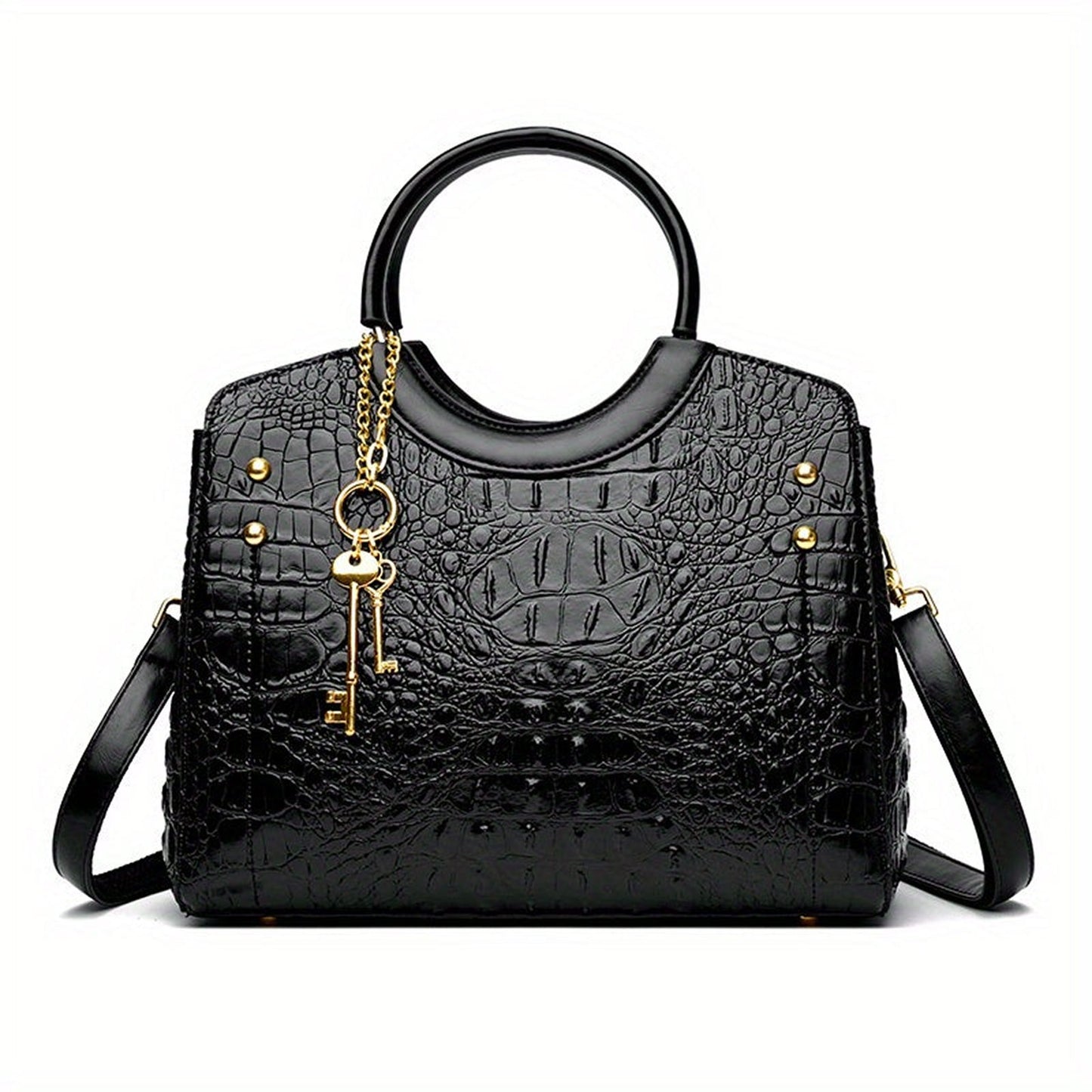 Luxury Crocodile Pattern Handbag Satchel