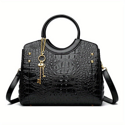 Luxury Crocodile Pattern Handbag Satchel
