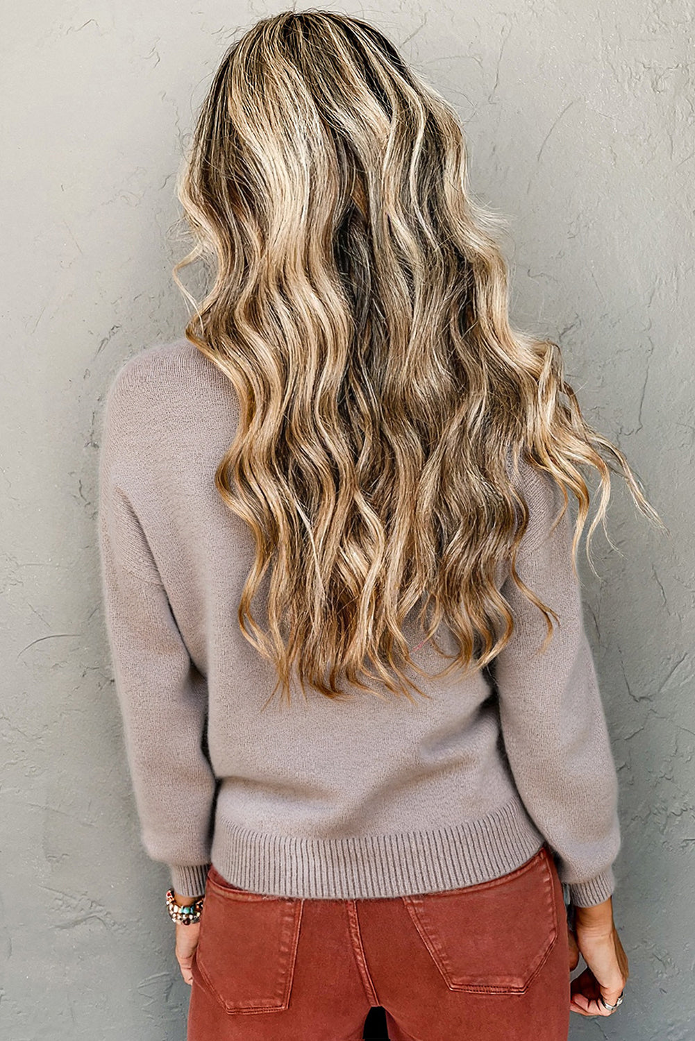 Beige Embroidered Floral Sweater