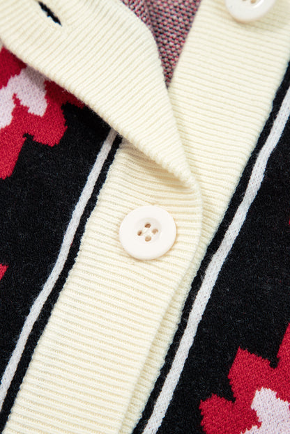 Dear-Lover Beige Floral Knit Cardigan For Chic Style