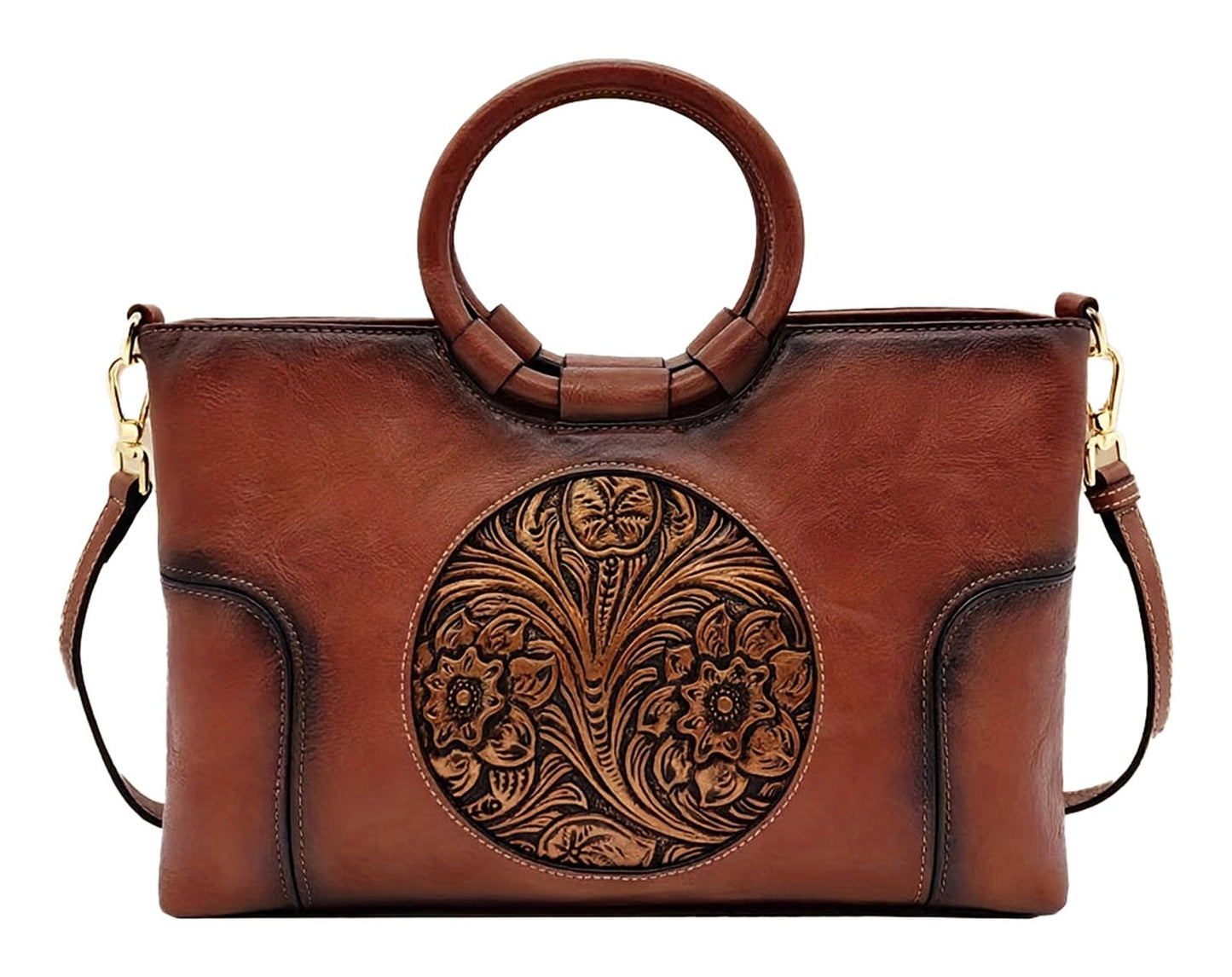 Vintage Flower Embossed Tote Bag