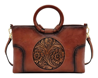 Vintage Flower Embossed Tote Bag