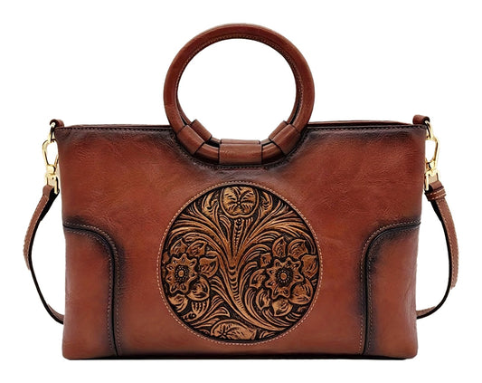 Vintage Flower Embossed Tote Bag