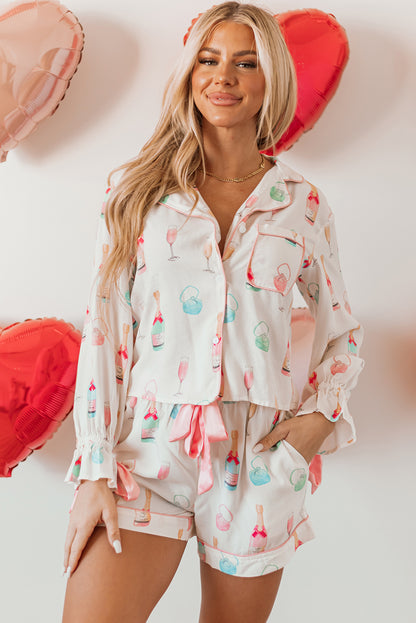Christmas Wine Glass Pajama Set