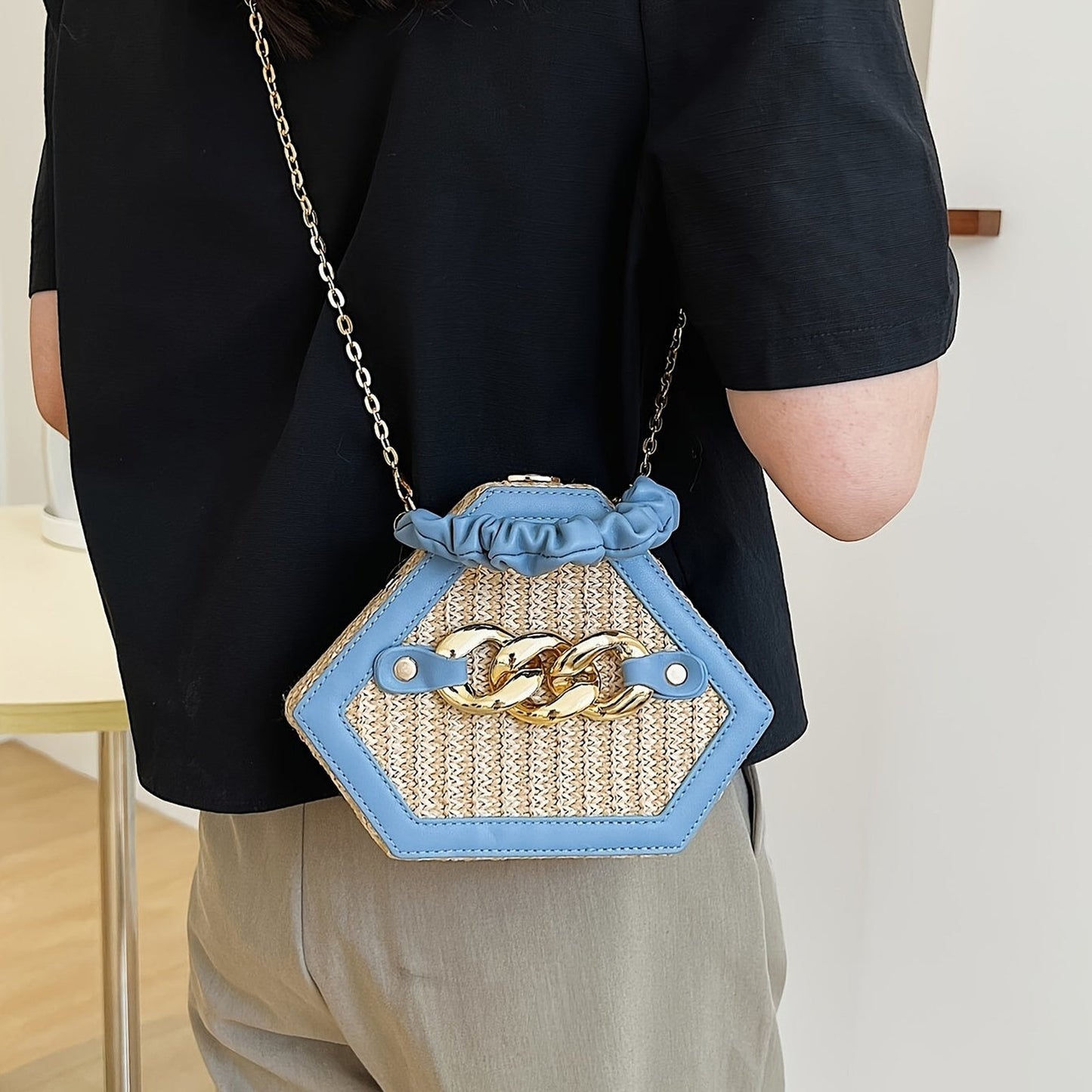 Top View of Stylish Niche Shaped Satchel Bag