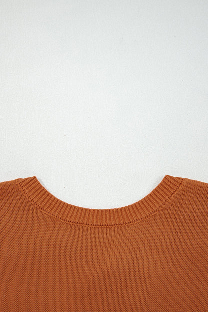 Gold Flame Ribbed Trim Sweater