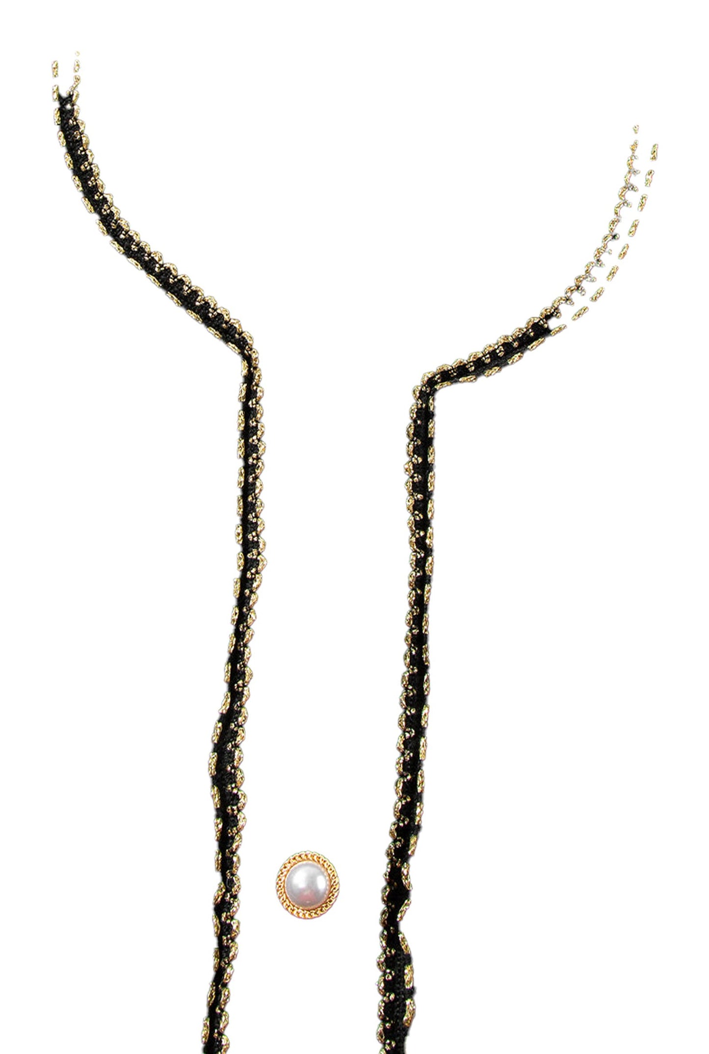 Black Shimmer Cardigan With Pearl Details