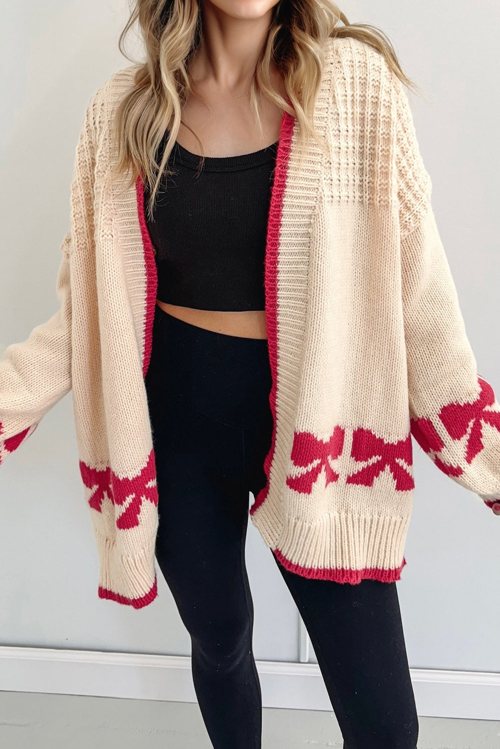 Dear-Lover Apricot Bow Cardigan For Cozy Style