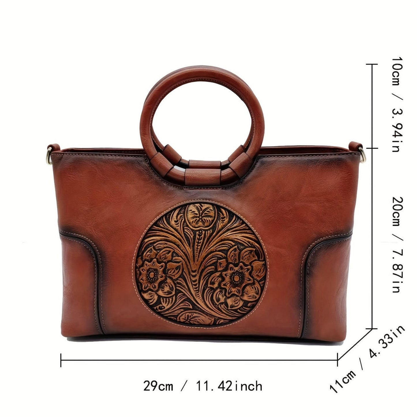 Vintage Flower Embossed Tote Bag