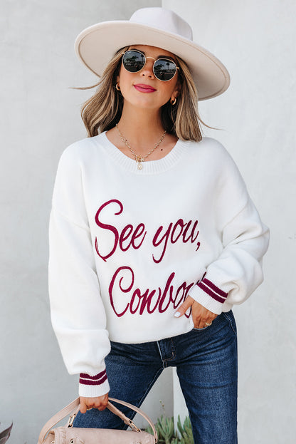 See You Cowboy Sweater For Trendy Style