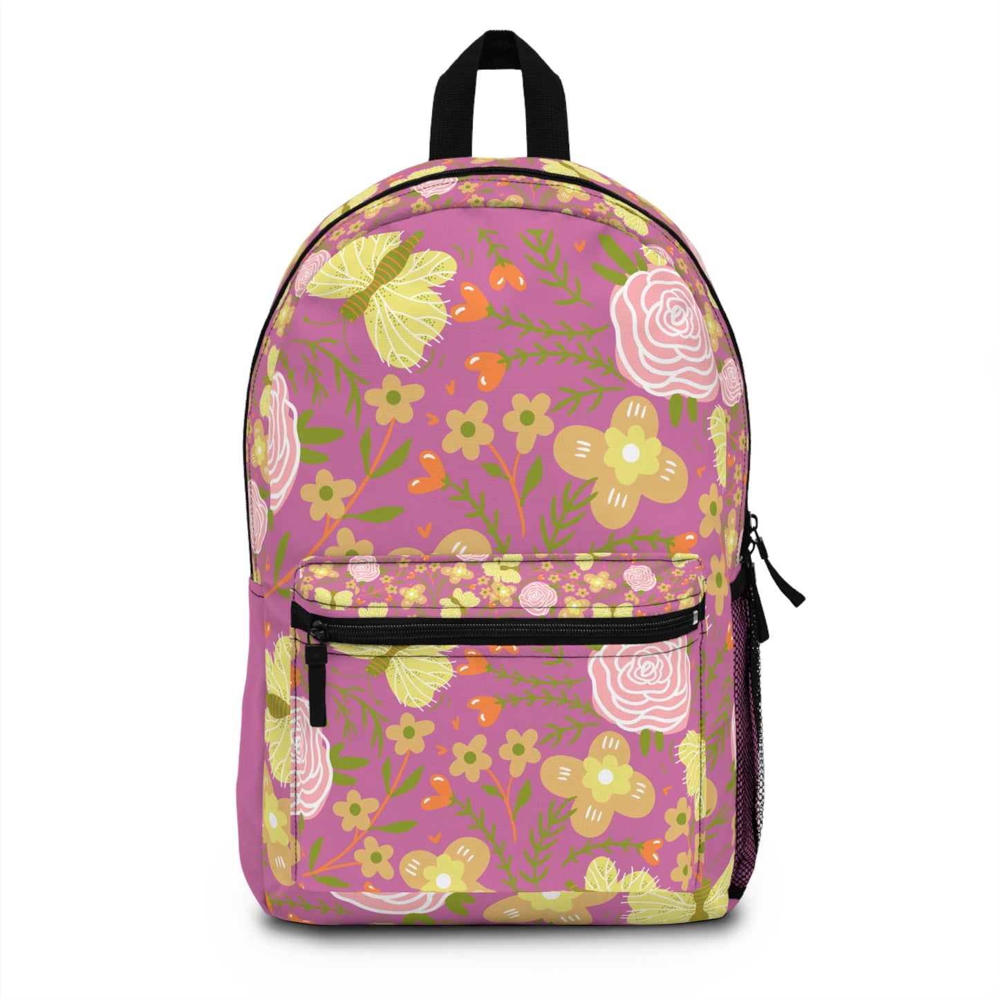 Pink Butterfly Flower Backpack
