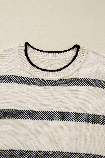 Plus Size Apricot Stripe Sweater