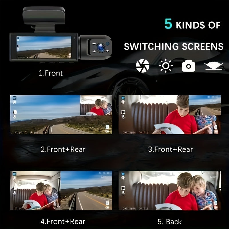 1080p Dual Dash Cam Front And Inside