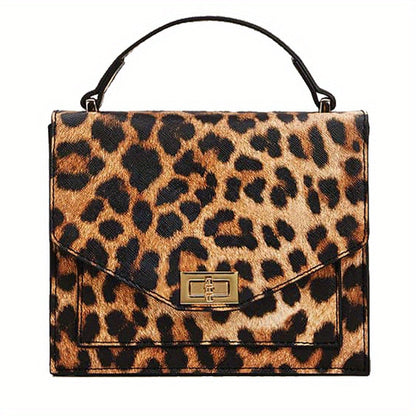 Leopard Print Vintage Clutch Handbag - Women's PU Leather