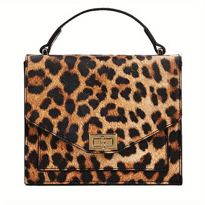 Leopard Print Vintage Clutch Handbag In Hand