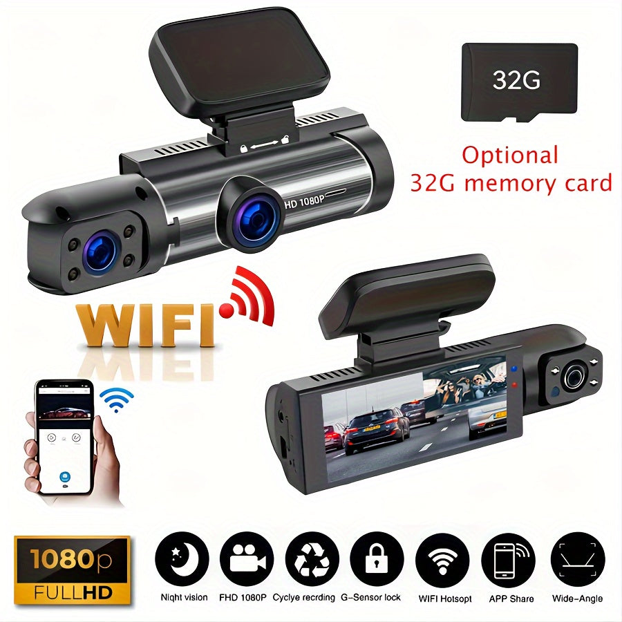 1080p Wifi Dash Cam For Cars With Night Vision