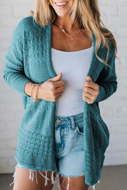 Open Front Knit Cardigan For Women