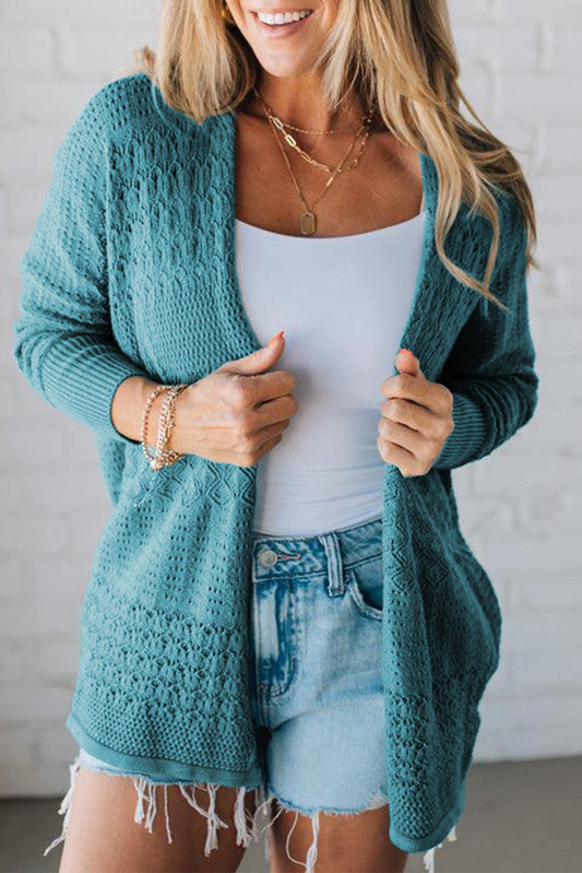 Open Front Knit Cardigan For Women